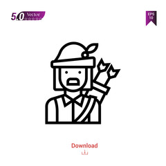  hunter game character vector . Best modern, simple, isolated, game, logo, flat icon for website design or mobile applications, UI / UX design vector format