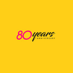 80 Year Anniversary Vector Template Design Illustration