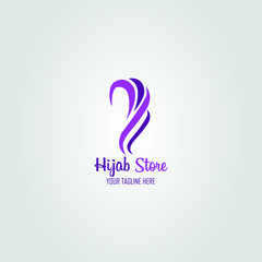 Hijab logo minimalist for muslim woman wear fashion store. Vector illustration