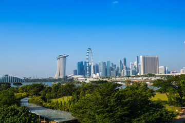 Fototapeta na wymiar Singapore Skyline. Singapore`s business district. 