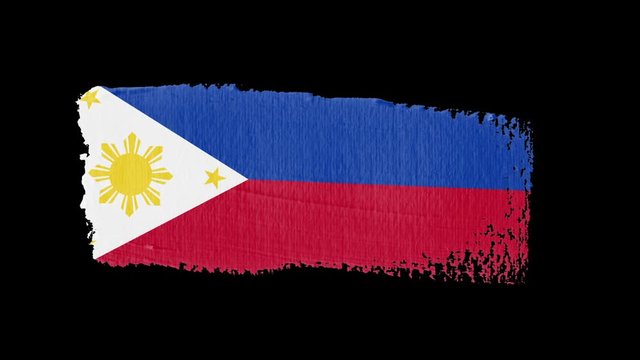 Philippines flag painted with a brush stroke