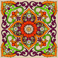 Seamless pattern. Vector with a bright pattern. Exquisite swirl geometric decor for wallpapers and tiles.
