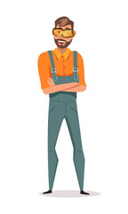 Factory worker flat vector illustration