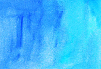 Watercolor blue and turquoise background texture.
