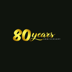 80 Year Anniversary Vector Template Design Illustration