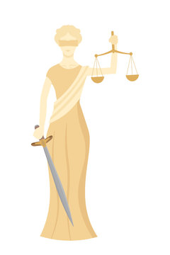recommend clip art: Themis statue flat vector illustration