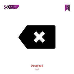 Obraz premium Outline Black delete icon vector isolated on white background. Popular icons for 2019 year. ui-kit-collection. Graphic design, mobile application, logo, user interface. EPS 10 format vector