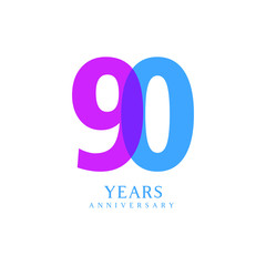 90 Year Anniversary Vector Template Design Illustration