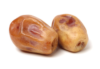 medjool dates on white background