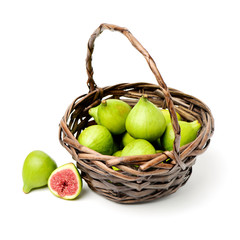 Ripe figs on a white background