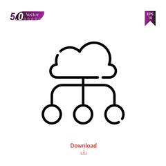 Outline cloud icon. cloud icon vector isolated on white background. Popular icons for 2019 year. marketing. Graphic design, mobile application, logo, user interface. EPS 10 format vector