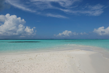 The white and blue paradise of the Maldives