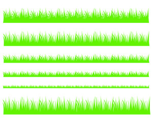 Vector green grass illustration: natural, organic, bio, eco label and shape on white background.