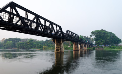 Fototapeta na wymiar Karnchanaburi River Kwai Bridge