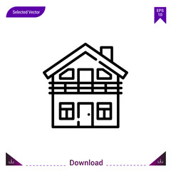 chalet vector . Best modern, simple, isolated, type-of-houses , logo, flat icon for website design or mobile applications, UI / UX design vector format