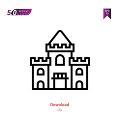 Obraz premium castle halloween icon vector isolated on white background.logo, halloween , Graphic design, mobile application, icons 2019 year, user interface. Editable stroke. EPS10 format