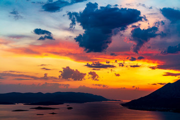 Fototapeta premium Atardecer en la costa de Croacia.