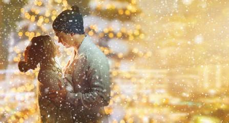christmas - a couple celebrates together at the christmas market