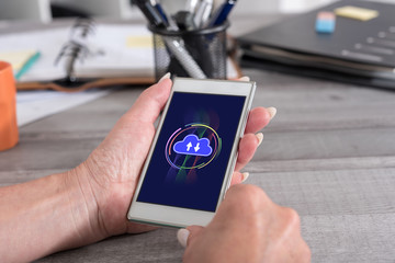 Cloud computing concept on a smartphone