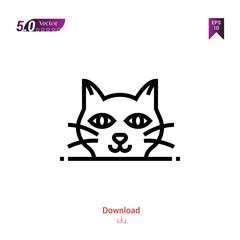 black-cat vector isolated on white background.logo, halloween , Graphic design, mobile application, icons 2019 year, user interface. Editable stroke. EPS10 format