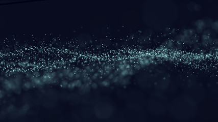 Abstract 3d rendering futuristic dots. computer geometric digital connection structure. Futuristic black abstract grid. Plexus with particles. Intelligence artificial