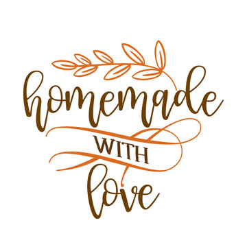 Homemade with love - stamp for homemade products and shops. Vector badge, label. Vector Illustration on a white background