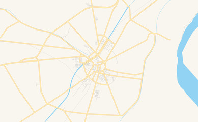 Printable street map of Larkana, Pakistan