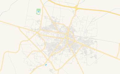 Fototapeta premium Printable street map of Sheikhupura, Pakistan
