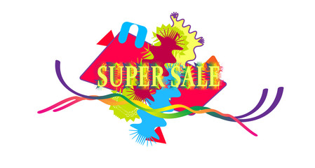 super sale tag, Sale banner