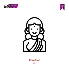 bangladesh national costume icon vector isolated on white background.logo, People , Graphic design, mobile application, icons 2019 year, user interface. Editable stroke. EPS10 format