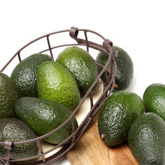 Avocado on a white background