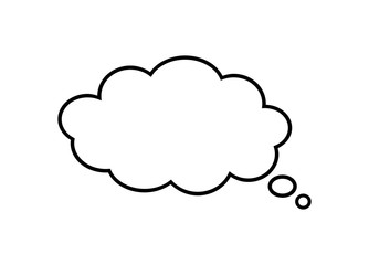Speech bubble outline. Chat icon. Vector illustration isolated on white background.