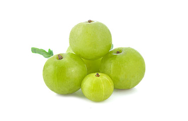 fresh indian gooseberry isolated on white background