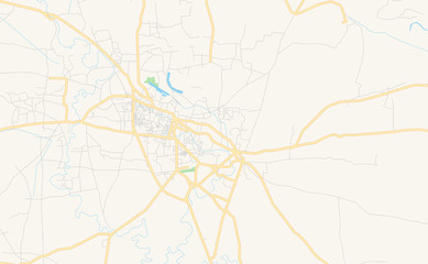 Fototapeta premium Printable street map of Rangpur, Bangladesh