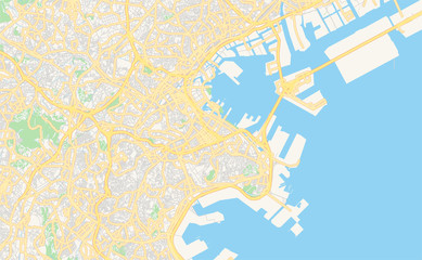Printable street map of Yokohama, Japan