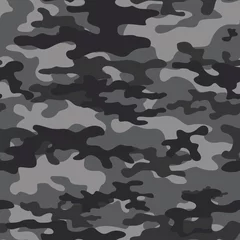 Wall murals Camouflage Gray camouflage seamless vector pattern for printing clothes, fabrics.