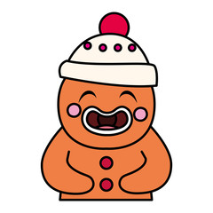 gingerbread man with hat in white background