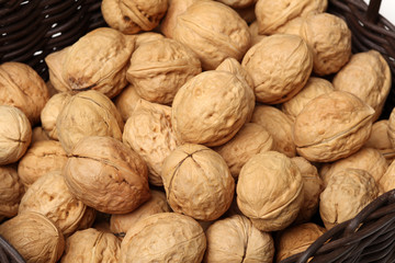 walnuts on white background 