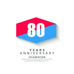 80 Year Anniversary Vector Template Design Illustration