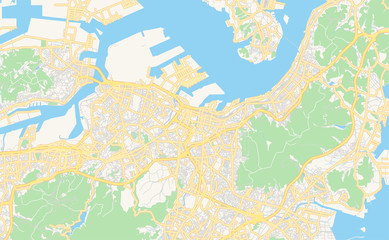 Printable street map of Kitakyushu, Japan