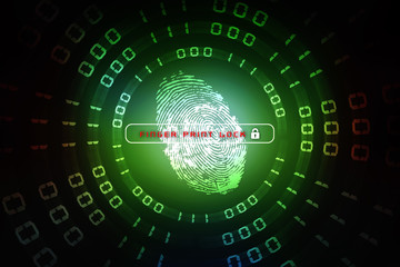 Fingerprint Scanning Technology Concept 2d Illustration