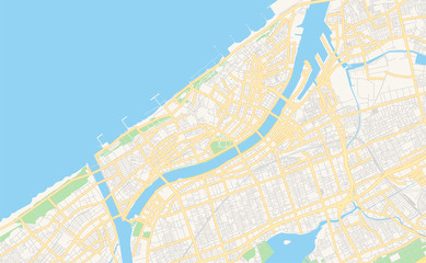 Fototapeta premium Printable street map of Niigata, Japan