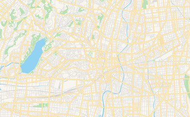 Printable street map of Hamamatsu, Japan