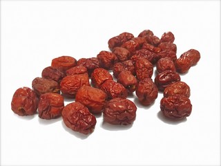 dried jujube fruits isolated on white background.