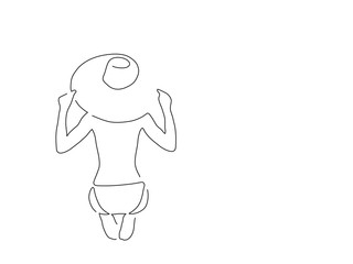 People on holidays line drawing, vector illustration design. Holidays collection.