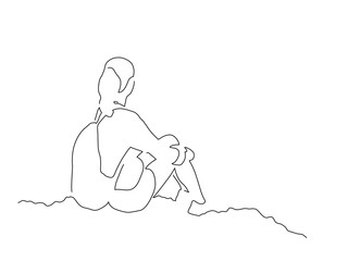 People on holidays line drawing, vector illustration design. Holidays collection.