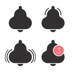 Bell icon for app. Message or call symbol. 