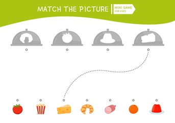 Matching children educational game. Match the pictures. Activity for pre sсhool years kids and toddlers.
