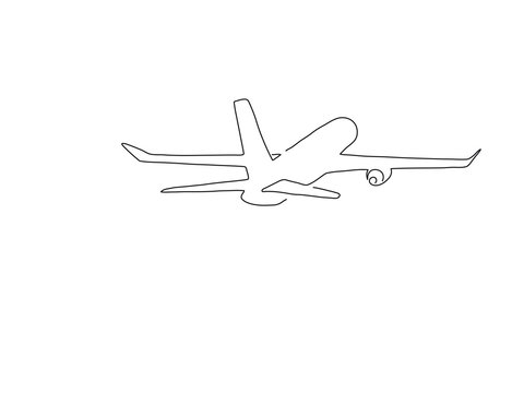 Plane line drawing, vector illustration design. Holidays collection.