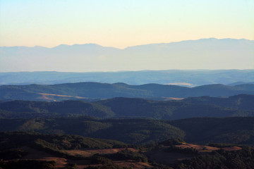 Obraz na płótnie Canvas silhouettes of mountains in gradient shades